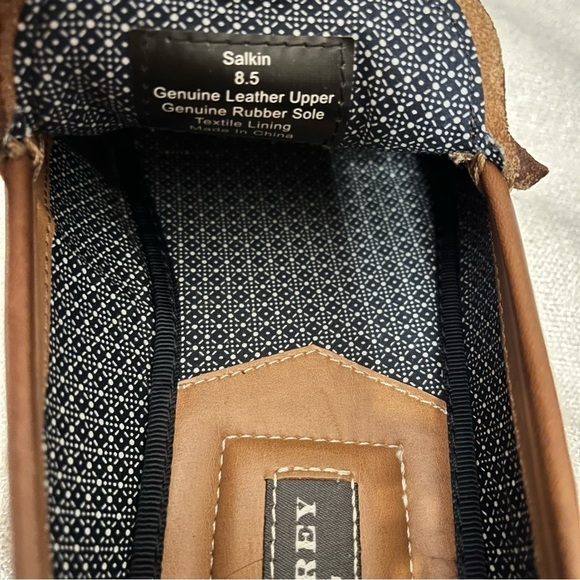 Aston Grey Salkin Brown Leather Loafers Men's Size 8.5 - Picture 2 of 9